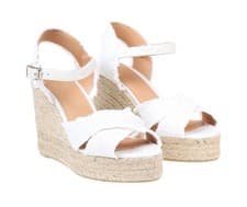 Image of CASTANER BROMELLA WHITE WEDGE ESPADRILLES SANDALS SIZE 38