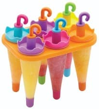 Image of KitchenCraft Set of 6 Umbrella Lolly Makers with Stand and BPA-free Moulders