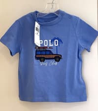 Image of Polo Ralph Lauren Baby Boys' Car Print Cotton Jersey Tee Size 12 Months