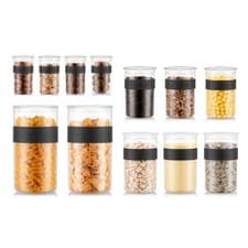 Image of Bodum Presso Set of 12 BPA Free Transparent and Durable Storage Jars with Lids