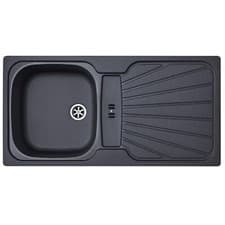 Image of Liquida CMP5GR 1.0 Bowl Reversible Graphite Grey Kitchen Sink With Waste Kit