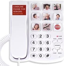 Image of UVital LD-858 Corded Landline Big Button Phone for Elderly Home Hotel Office
