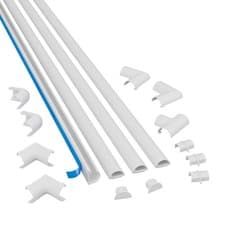 Image of D-Line Micro+ Cable Trunking 4-Meter Pack, Half Round (20x10mm), White