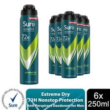 Image of Sure Men Anti-perspirant 72H Nonstop Protection Extreme Dry Deodorant, 6x250ml