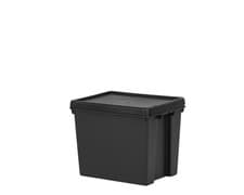 Image of Wham Black 24L Heavy Duty Storage Box Upcycled Plastic 38.5cmx29cmx31.5cm High