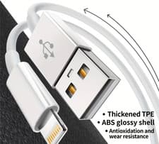 Image of USB to iPhone 14 and below Cable - White 1M FAST CHARGING SAME DAY DISPATCH