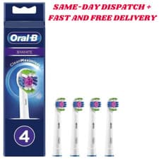 Image of BRAUN ORAL-B 3D WHITE ELECTRIC TOOTHBRUSH REPLACEMENT BRUSH HEADS WHITE 4 HEADS