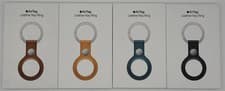 Image of OFFICIAL GENUINE APPLE AIRTAG LEATHER KEYRING KEY RING HOLDER ORIGINAL COLOURS