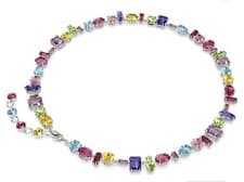 Image of Swarovski Mixed cuts, Multicoloured, Rhodium plated Necklace