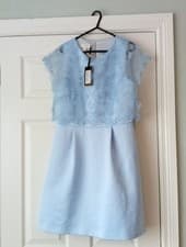 Image of Ted Baker Powder Blue Occassion Dress Size 10 NEW.  Size 3.  Cost £229