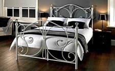 Image of 3ft 4ft 4ft6 Metal Bed Frame + Orthopedic / Memory Foam Mattress - BLACK WHITE