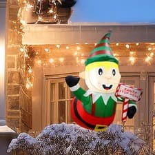Image of Christmas Inflatables Elf Christmas Inflatable Outdoor Decoration for Indoor