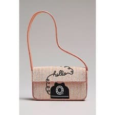 Image of Anthropologie NWT Fiona Call Me Telephone Hello Beaded Bag Sold Out Purse New