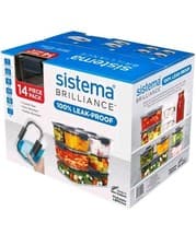 Image of SISTEMA Brilliance 14 Piece Food Storage Container Set BPA Free Lids NEW 