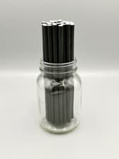 Image of Black Paper Straws - Trade Bulk 8mm x 200mm - 1000 /5000 /10000 Eco Friendly -UK