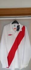 Image of BNWT Umbro Football Vasco Jersey Shirt Size S, Long Sleeves, White & Red