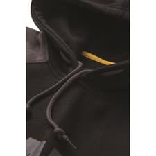 Image of Caterpillar Raglan Hooded Sweatshirt Black/Magnet Front Pouch Pocket, Adjustab