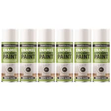 Image of 6X White Gloss 400ml Enamel Spray Paint Household Appliance Aerosol Metal Wood
