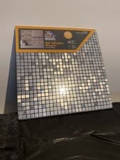 Image of 1x sheet of self-adhesive metal mosaic tiles/House of Mosaics/ Metallic Silver