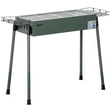 Image of Outsunny Portable Charcoal Barbecue Grill with Seasoning Baskets and Hooks