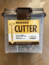 Image of REISSER CUTTER TUB PZ COUNTERSUNK HIGH PERFORMANCE WOODSCREWS 5MM X 80MM 400