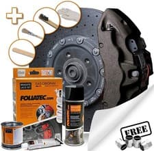 Image of CARBON GREY Car Brake Caliper Paint Lacquer Kit Heat Resist FOLIATEC FT2170+CP