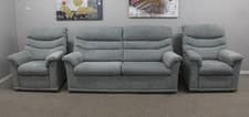 Image of G Plan Malvern Mamas Sky Fabric Static 3 Seater Sofa & 2 Power Armchairs