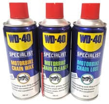 Image of WD40 Motorcycle Chain Wax 400ML WD40 Chain Lube Chain Clean Bundle
