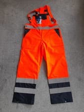 Image of Portwest S488 Mens Hi Vis Bib Brace Work Overalls Breathable Contrast Rain New