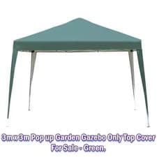 Image of 3m x 3m Pop up Garden Gazebo Only Top Cover For Sale - Green.