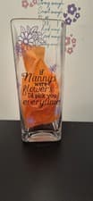 Image of Large 30cm Decorated Glass Vase Nanny Mothers Day Birthday Gift