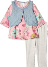 Image of Carters Baby Girl 3 Month, 3 Piece Set, Outfit Shirt/Pants/Vest NWT