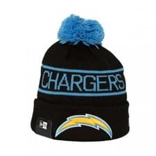 Image of New Era Los Angeles Chargers Storm III Beanie Sport Knit Pom Hat Black Unisex