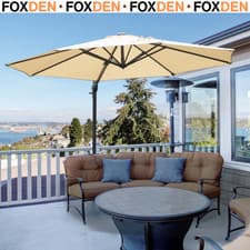 Image of 3m Offset Roma Parasol Cantilever Hanging Umbrella 360° Rotation w/ Cross Base