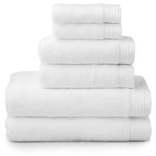 Image of Welhome Luxury 6 Piece Towel Set 575 GSM Thick Soft Absorbent Bath Hand Face