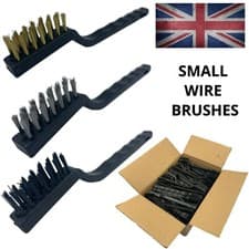Image of Mini Wire Brush Set Steel, Brass & Nylon Bristles Small Rust Removal Tool