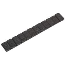 Image of Sealey Wheel Weight 5g Adhesive Zinc Plated Steel Black Strip of 12 Pk 50