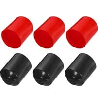Image of 6Pcs Heat Shrink End Cap 90mm ID x 120mm L 2.5:1 Ratio Waterproof Black/Red