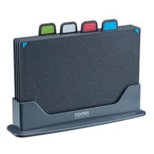Image of Index Chopping Board Set of 4 Kitchen Chopping Blocks with Coded Tabs & Stand