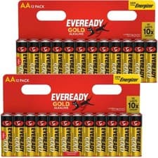 Image of EVEREADY AA GOLD Alkaline Batteries 1.5V Alkaline 12 , 24 Pack LR06