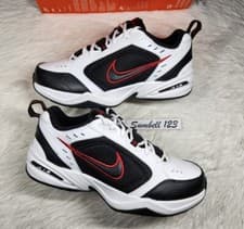 Image of Nike Air Monarch IV Cross Trainer Dad White Black Red Extra Wide Men sz 10.5 4E