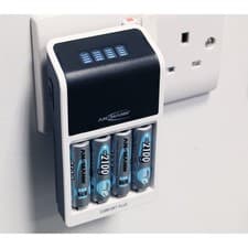 Image of Ansmann Comfort Plus UK Battery Charger with 4 x AA 2100mAh
