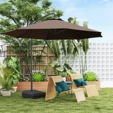 Image of Cantilever Parasol with Fillable Base Wind Protection and Cover UPF50+
