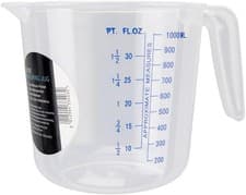Image of Chef Aid 1 Litre Plastic Measuring Jug, BPA-Free, Transparent Liquid Measuring