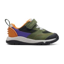 Image of Clarks Steggy Stride Toddler Trainers | Green Combi