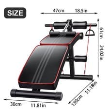 Image of Sit Up Bench Adjustable Core ABS Workout Multipurpose Thigh Support for Home Gym