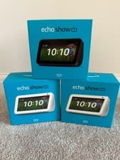 Image of 3 New Amazon Echo Show 5 2nd Gen 2021 Smart Display Speaker White Charcoal Black