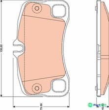 Image of TRW DISC BRAKE BRAKE PAD SET GDB1792 FOR PORSCHE
