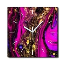 Image of Silent Clock Canvas Wall Art painting abstract pink gold modern art 30x30