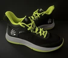 Image of Mens Size 10 BLACK Sneakers Leather High Tops UNDER ARMOUR CURRY 3025090 EU 44